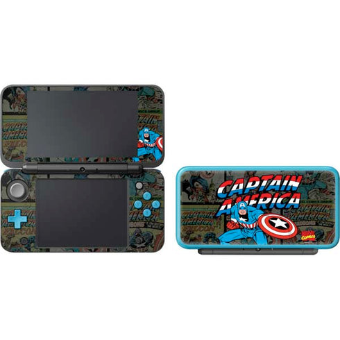 Marvel Classic Comics Captain America Vintage Nintendo 2DS XL (2017) Skin